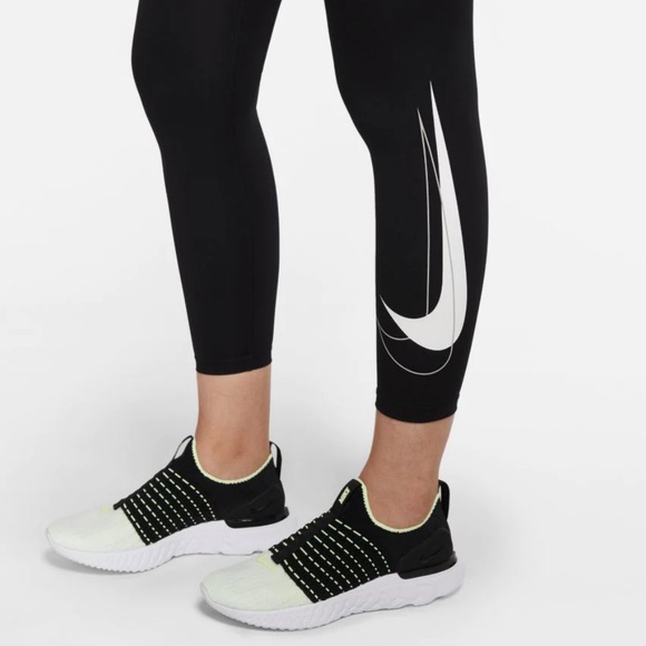 Nike Double Swoosh Mid Rise 7/8 Running Leggings Tights DD5278-010 Women’s - Picture 4 of 4